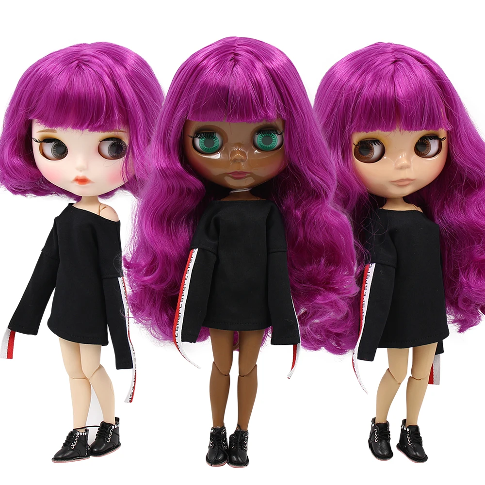 

ICY 1/6 bjd factory blyth doll joint body purple hair BL732 30cm