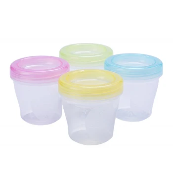 

4Pcs/lot 150ML Mini Storage Boxes PP Baby Weaning Feeding Freezer Food Pots Containers Multi-Function