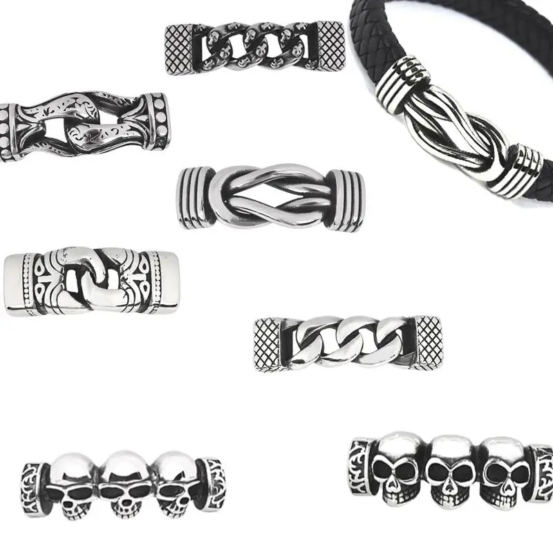 

Jewelry Connector Findings 316L Stainless Steel Bracelet Connector DIY Accessories Leather Cord Connectors Jewelry Making