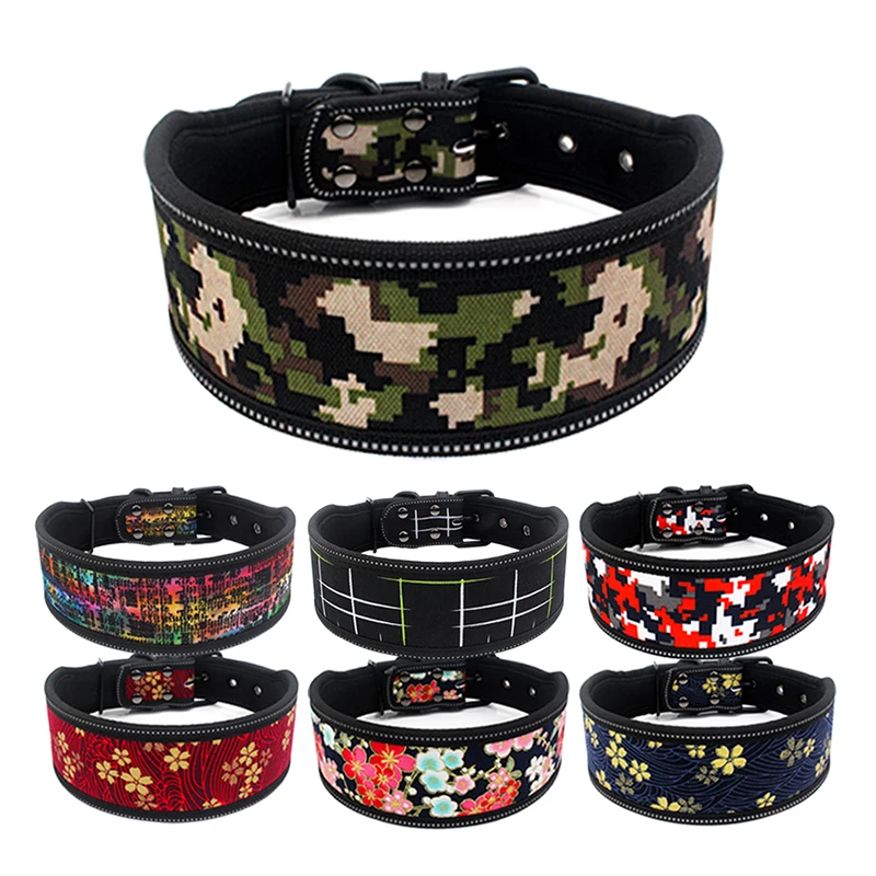 Heavy Duty Adjustable Pet Dog Collar for Small Medium Large Dogs Reflective Puppy Big Dog Collar Leash Chihuahua Beagle Collars