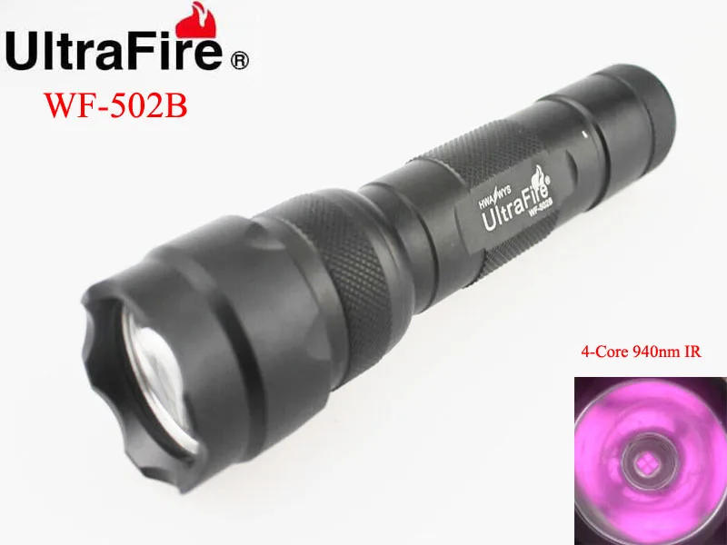 U F WF 502B 5W 4 Core 940nm Infrared Ray LED Flashlight 1x18650