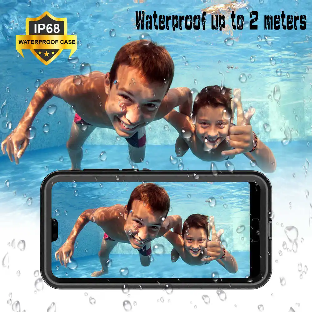 

Leanonus Waterproof Case for Huawei P20 Pro Cover Shockproof Driving Case for HUAWEI P20 Lite Outdoor Sports Swim Case Fundas