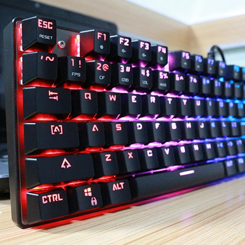 Проводная Механическая клавиатура Motospeed CK104 игровая с RGB подсветкой и защитой от