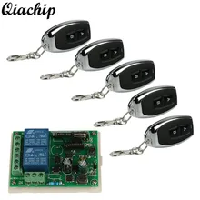 QIACHIP 433Mhz Wireless Remote Control Switch AC 220V 2CH Relay Receiver Module and 5pcs 2 Channel RF 433 MHZ Remote Transmitter