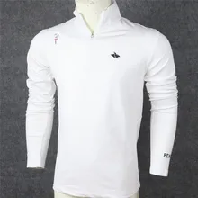 Жемчужный ворота зима гольф футболки добавить флис внутри с длинным рукавом половина молния PG футболки для тренировок костюмы для мужчин одежда