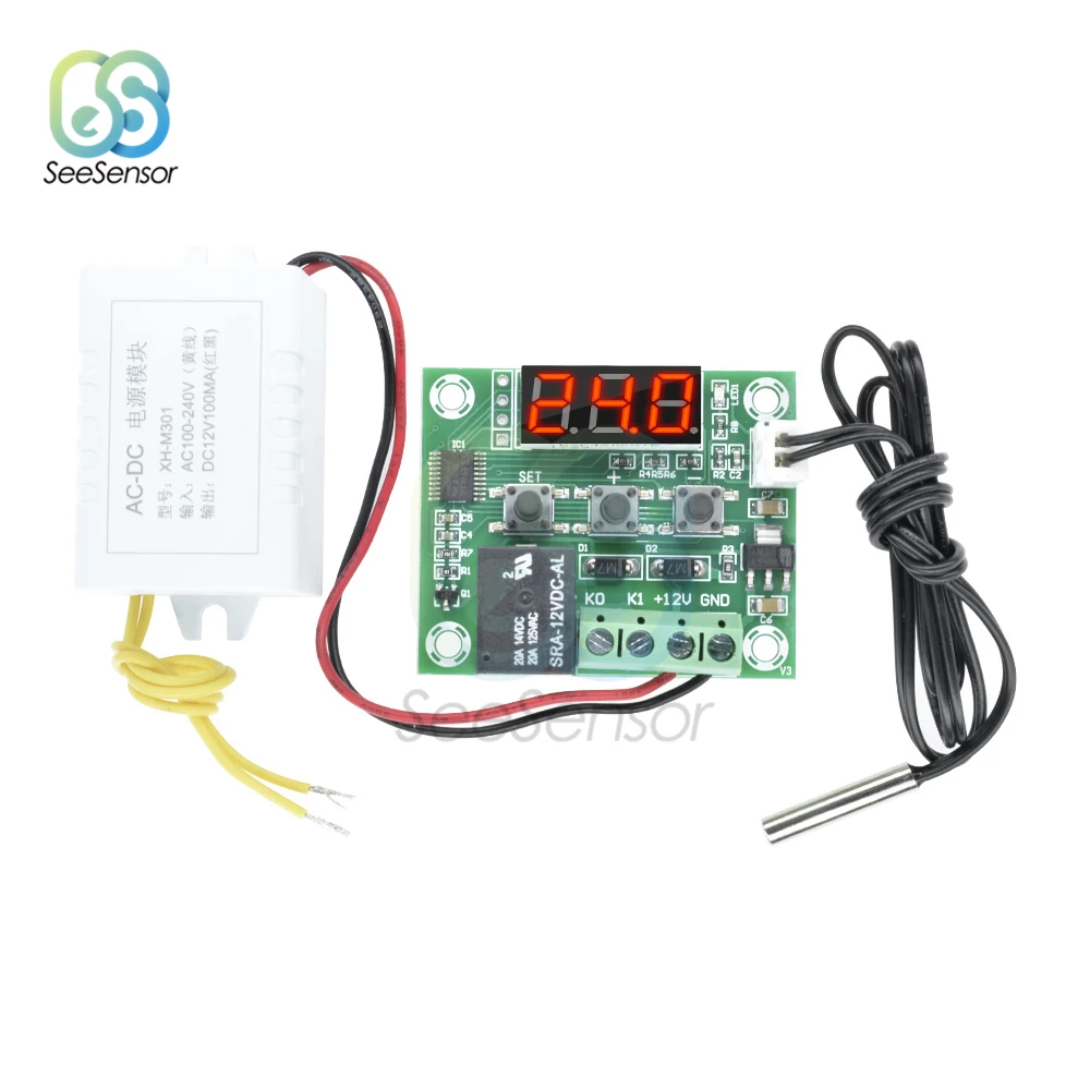 

W1209 220V Heat Cool Incubation Thermostat Temperature Control Switch Temperature Controller Digital Thermometer