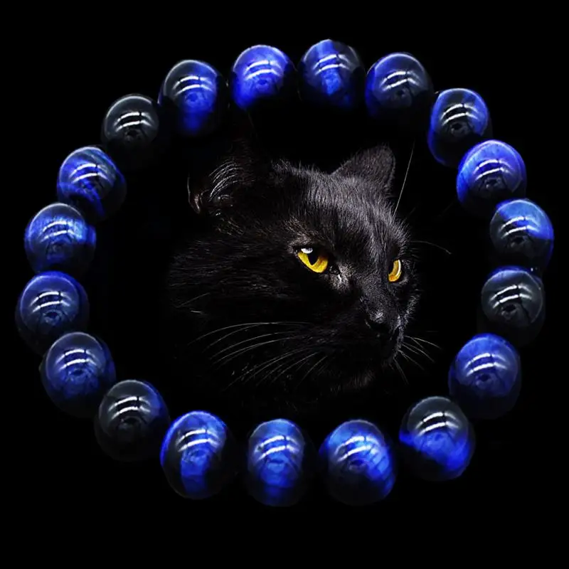

buddha Bracelets Blue Tiger Eye Buddha Bracelet Natural Stone Round Beads Elasticity Rope Men Women blue stone Beaded Bracelet
