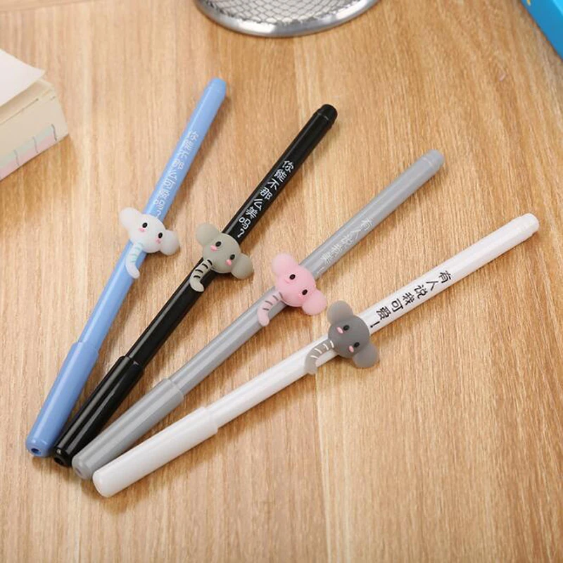 

2pc Kawaii Pen Gel Pen Cartoon Water-Based Pen Office School Supplies Personality Black Signature Needle Pen Korea Stationery