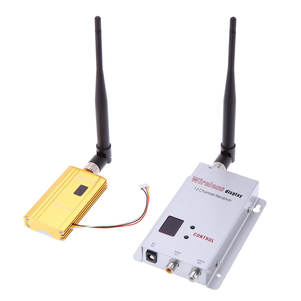 

Wireless 1.2G 1500mW 8CH Transmitter 12CH Receiver AV Audio & Video Transmission System