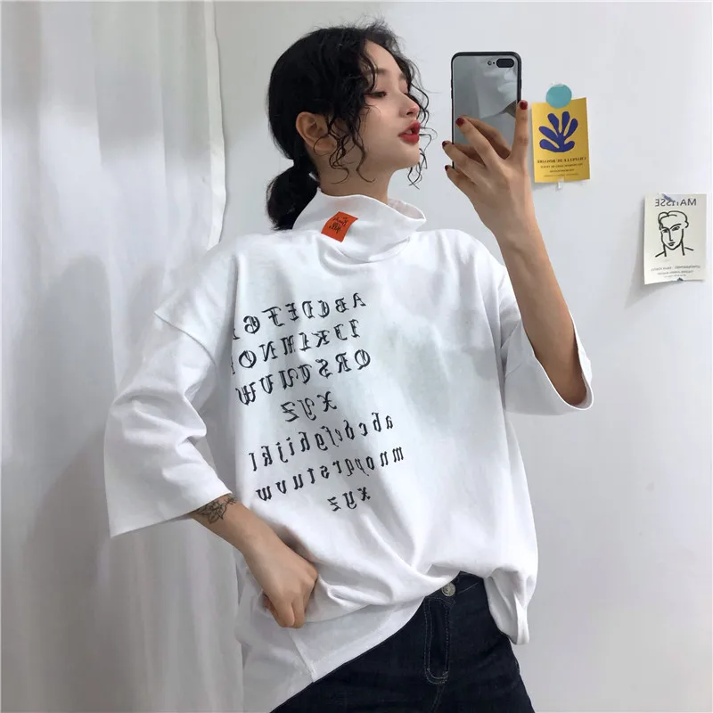 

Plus Size Oversized Loose Patchwork Patches Graffiti Graphic Letter Print Tee T Shirt Summer Streetwear Fashion Korean T-Shirts