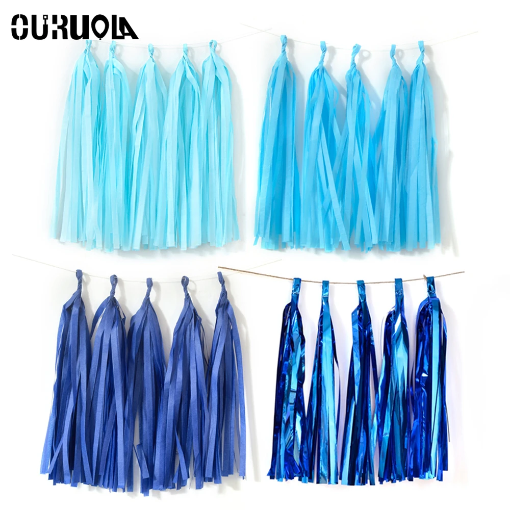 

5PCS/Lot Tissue Paper Tassels Garland I Am One 30th Birthday Eid Mubarak Mexican Party Decorations Supplies Wild One Birthday