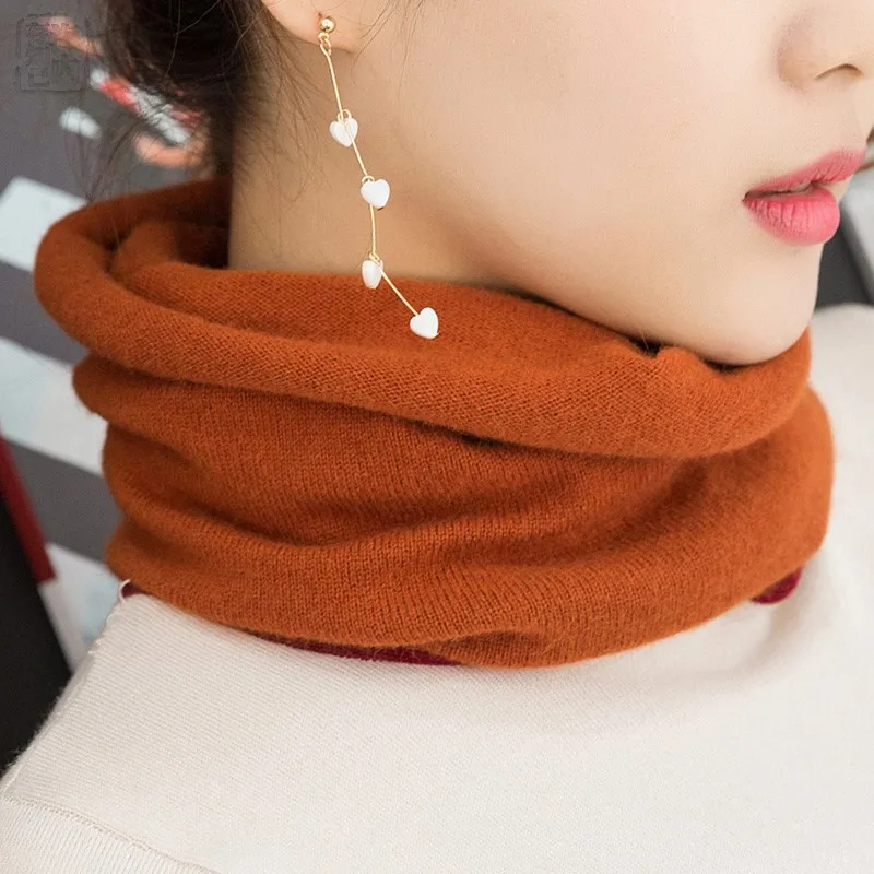 Cena Damski szalik z wełny kaszmirowy szyi cieplej Angora królik kaszmirowy komin pętli szaliki kobiety akcesoria dziewiarskie