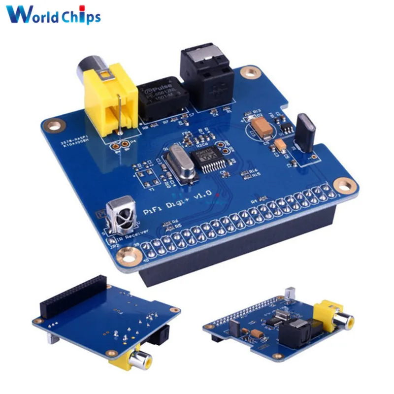 

HIFI DiGi Digital Sound Card I2S Digital Audio Expansion Board Optical Fiber Module For Raspberry Pi 3/2 Model B