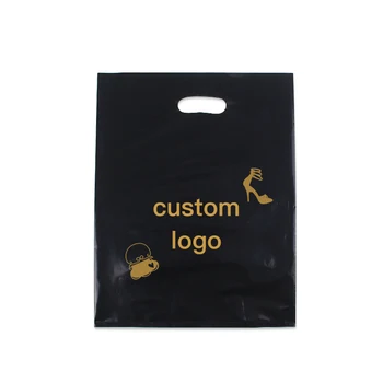 

200pcs 25*35cm Custom size and Print logo PE plastic packing shopping bag