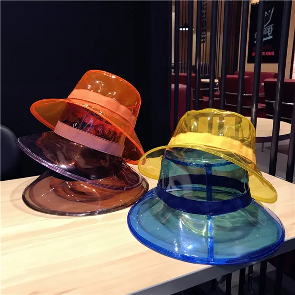 

Transparent Viso Summer Hats for Beach Women Fashion Pvc Female Trend Women's Hat for Summer Plasti Visor Sun Hats for Women