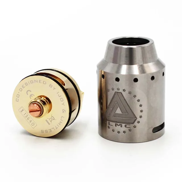 Оригинал IJOY Безграничные 24 RDA Танк LMC Регулируемый Поток Воздуха Rebuildable Капает Распылитель с 2 Позолоченные Построить Палубе