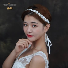 TOPQUEEN HP125 ручной работы настоящая жемчужная голова кусок Белый цветок свадебные повязки невесты украшения свадьбы жемчужные аксессуары для волос