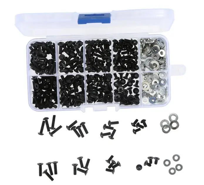 

180pcs/lot Universal Screws Box M3 Screw Set for 1/10 HSP Remote Control RC Car Redcat Traxxas TAMIYA CC01 RC4WD Axial SCX10 HPI