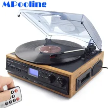 MPooling 33 45 78 об/мин LP проигрыватель проигрывателя кассеты USB рекордер AM/FM радио Встроенные динамики наушники разъем