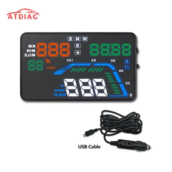 

2019 Universal NEW Q7 5.5" Multi Color Auto Car HUD GPS Head Up Display Speedometers Overspeed Warning Dashboard Windshield Proj