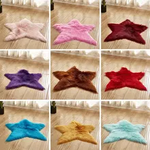 Анти-скольжения Модный мягкий плюшевый коврик Гостиная ковер кровать с рисунком пятиконечной Подстилка со звездами из искусственной шерсти ковер, домашний текстиль ковер