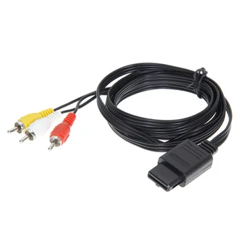 

High Quality 180cm 6FT AV TV RCA Video Cord Cable For Game cube/for SNES GameCube/for Nintendo for N64 64 Wholesale Price