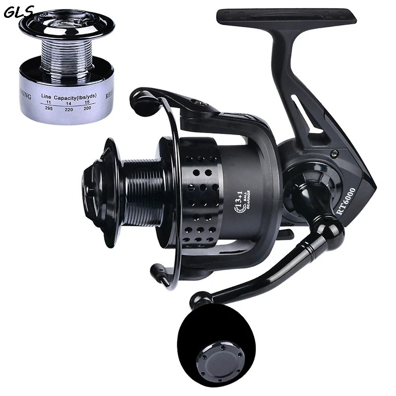 

Saltwater Metal Spinning Fishing Reel 13+1BB 2000-7000 Model 2 Spools Metal Body Sea Boat Jigging Fishing Reel