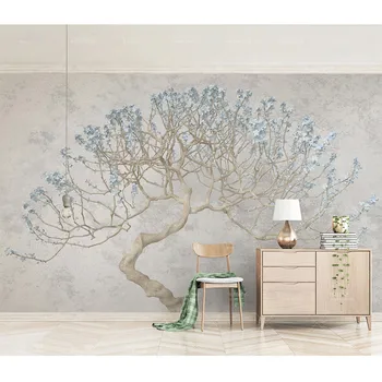 

Custom Wall Papers Tree Flower Photo Mural Home Decor Papel De Parede 3D Living Room Bedroom Self Adhesive Vinyl/Silk Wallpaper