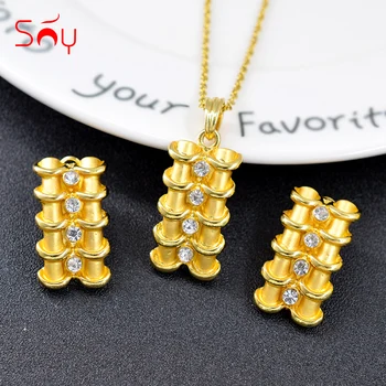 

Sunny Jewelry Hot Selling Jewelry Set For Women Earrings Necklace Pendant Jewelry Findings For Anniversary Square Jewelry Gift