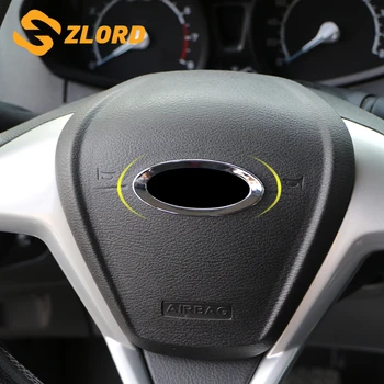 

Zlord ABS Chrome Steering Wheel Trim Cover Logo Ring for Ford Focus 2 3 4 MK2 MK3 MK4 Kuga Fiesta Ecosport Mondeo Fusion