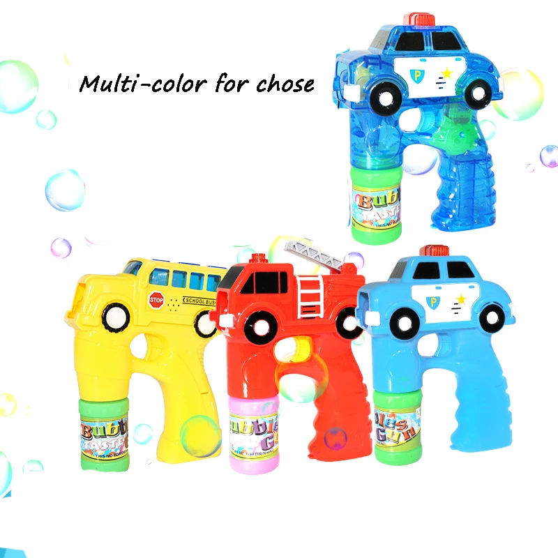 

School Bus/Fire Truck Car LED Bubble Gun with Sounds, Bubble Blaster, Light Up Gun, Bubble Machine