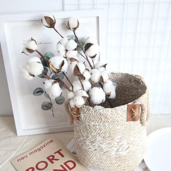 

3pc Naturally Dried Cotton Stems Farmhouse Artificial Flower Filler Floral Decor Dried Cotton#hg8.28 2020 New For Home Decor x1#