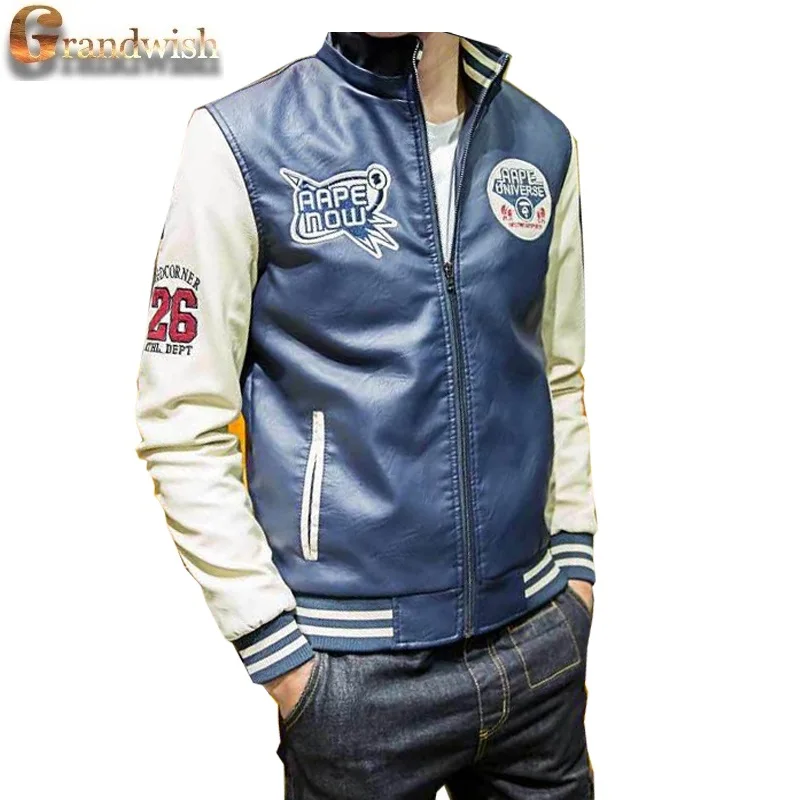 Compra Chaqueta de cuero de los hombres con capucha online