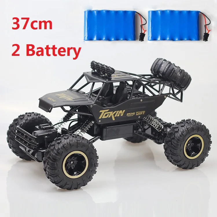 Радиоуправляемый автомобиль 1/12 4WD Rock Crawlers 4x4, вождение автомобиля, Двойные двигатели, привод Bigfoot, автомобиль с дистанционным управлением, модель автомобиля, внедорожник, игрушка в подарок - Цвет: 37cm 2 Battery Black