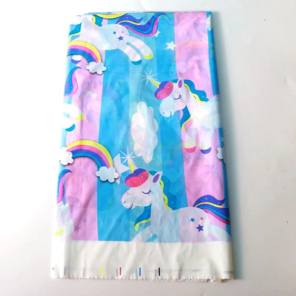 108*180cm Unicorn Party Tablecloth Plastic Kids Favors Baby Shower Birthday Party Decor Table Cover Unicorn Theme Party Supplies