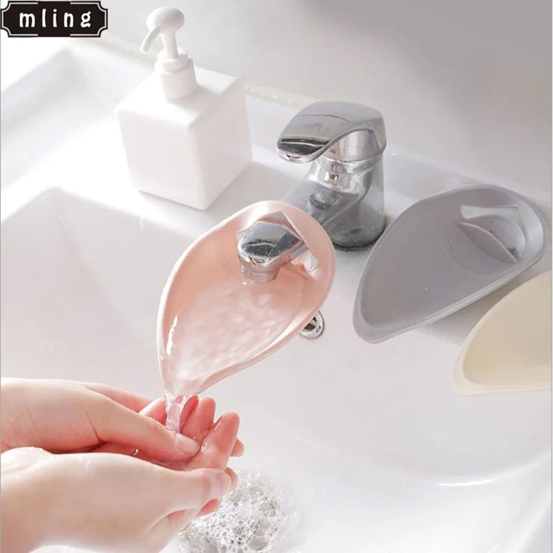 

mling 1PC Faucet Extender Solid Color Sink Handle Extension Toddler Kid Bathroom Children Hand Wash for Baby Kids Hand Washing
