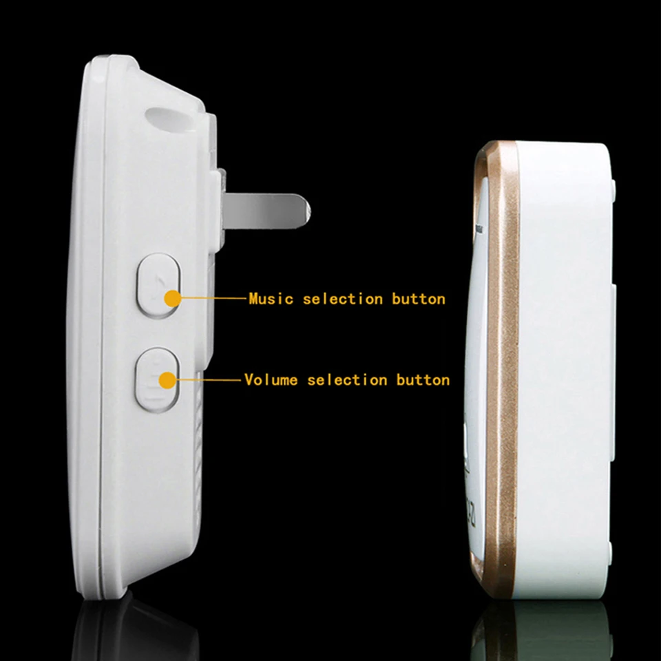 CACAZI Домашний Беспроводной водостойкий дверной звонок светодио дный свет 1 батарея кнопка 2 приемника 300 м Пульт дистанционного управления