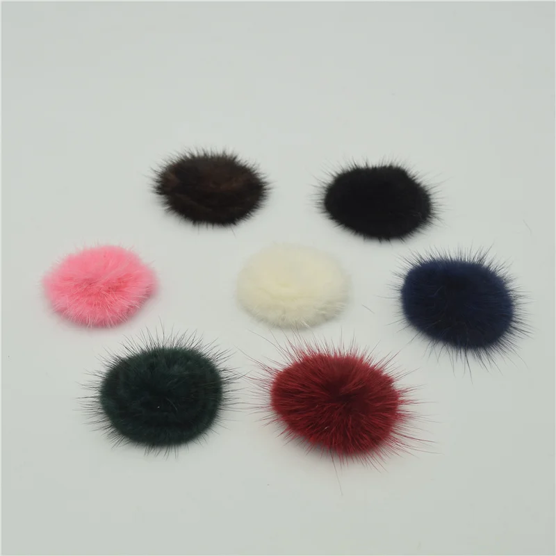 

5pcs 4.5cm Single Color Mink Fur Flower Mink Fur Ball Pompon Flower DIY for Jewellery Making