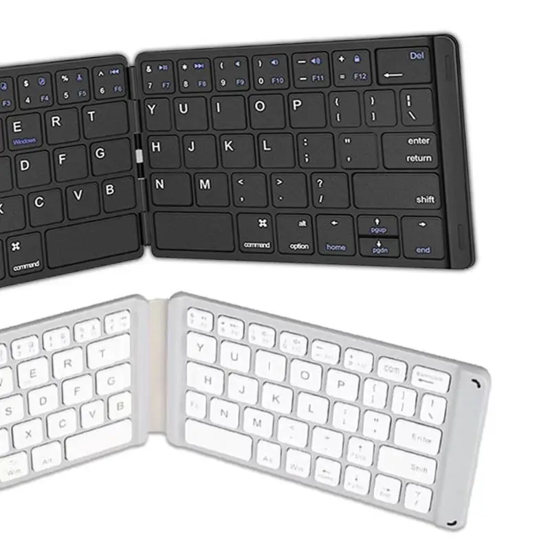 SK-B047 Portable Leather Folding Bluetooth Wireless Laptop Tablet Keyboard Wide compatibility for iOS/Android/Windows