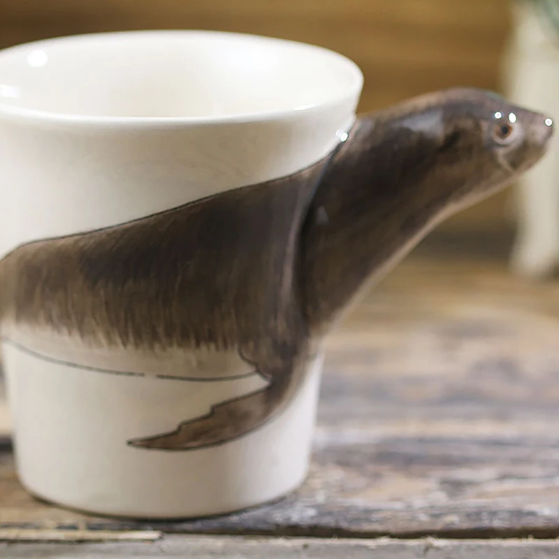 3D морская чашка со львом ручной работы животные кофейная чашка мультфильм керамическая Подарочная чашка ручной работы креативная чашка