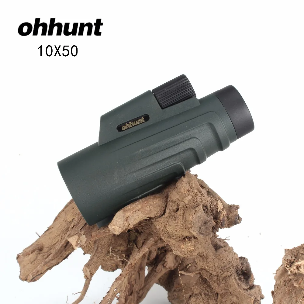 ohhunt 10x50L Monocular FMC and BAK4 Telescope Spotting Scope Water Proof no Night Vision for Hunting Camping Watching Match