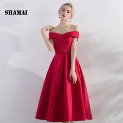 Шамай Шами платья для выпускного вечера 2019 сексуальный вырез «сердечко» атласное кимоно торжественное платье с поясом Для женщин вечерние
