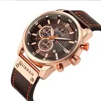 Luxury Brand Curren Analog Quartz Watch Men Chronogragh Waterproof Date Leather Strap Military Relogio Masculino Mens Watches