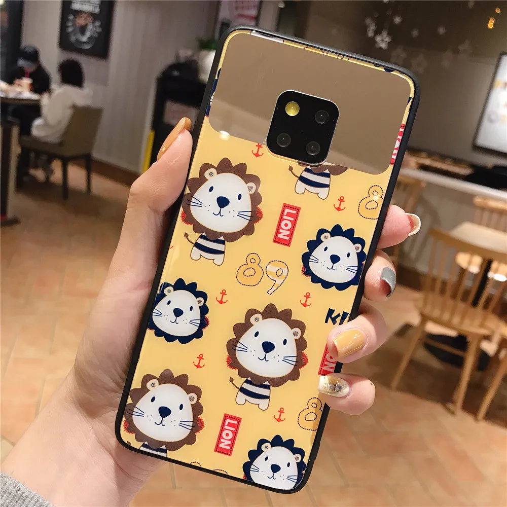 

Mirror Cartoon Anime Phone Case For Huawei P10 Cover For Huawei P10 Plus P20 Plus Mate 10 Pro Mate 20 Pro Female Phone Cover