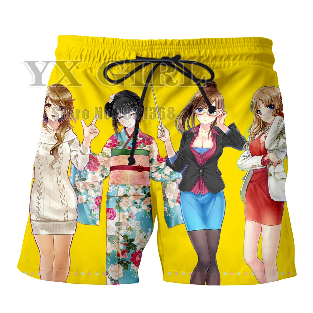 YX GIRL Горячие Livly для девушек и мужчин/женщин модные шорты с принтом 3D пляжные шорты плюс размер Drop Прямая