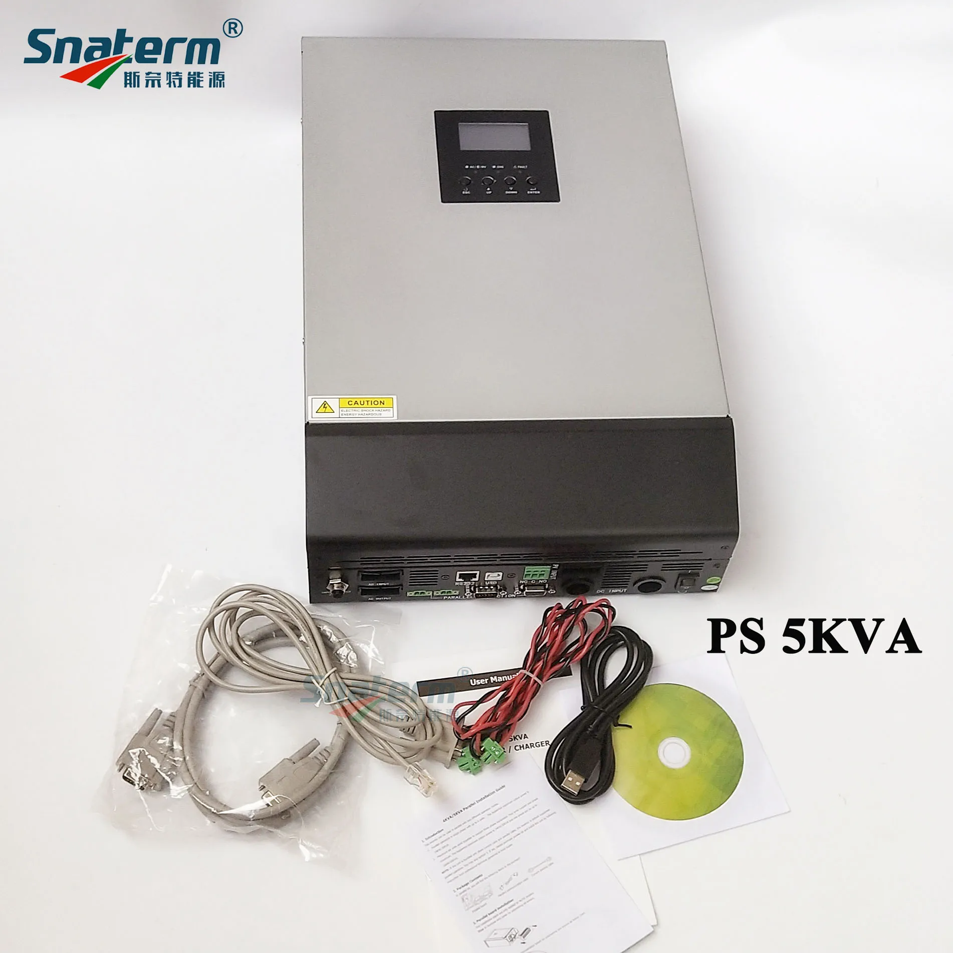 

5000VA PS5KVA Hybrid Solar PV inverter 48VDC to 230VAC with 48V50A Solar Charger Controller & 60A AC Charger Parallel function