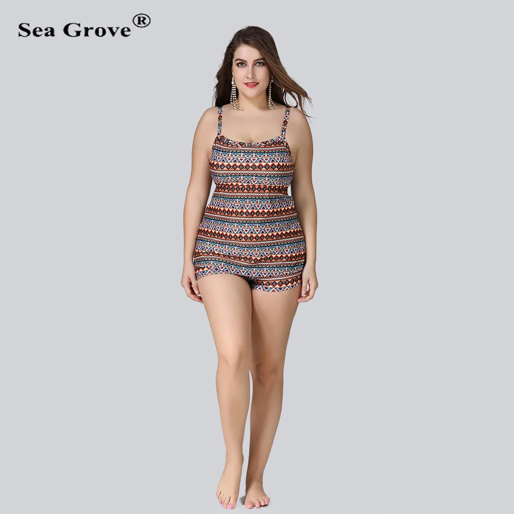 

2017 Brazilian women's bikini set Printed Printed vest top Flat swim trunks Tankini swimwear XL-5XL large size swimsuits