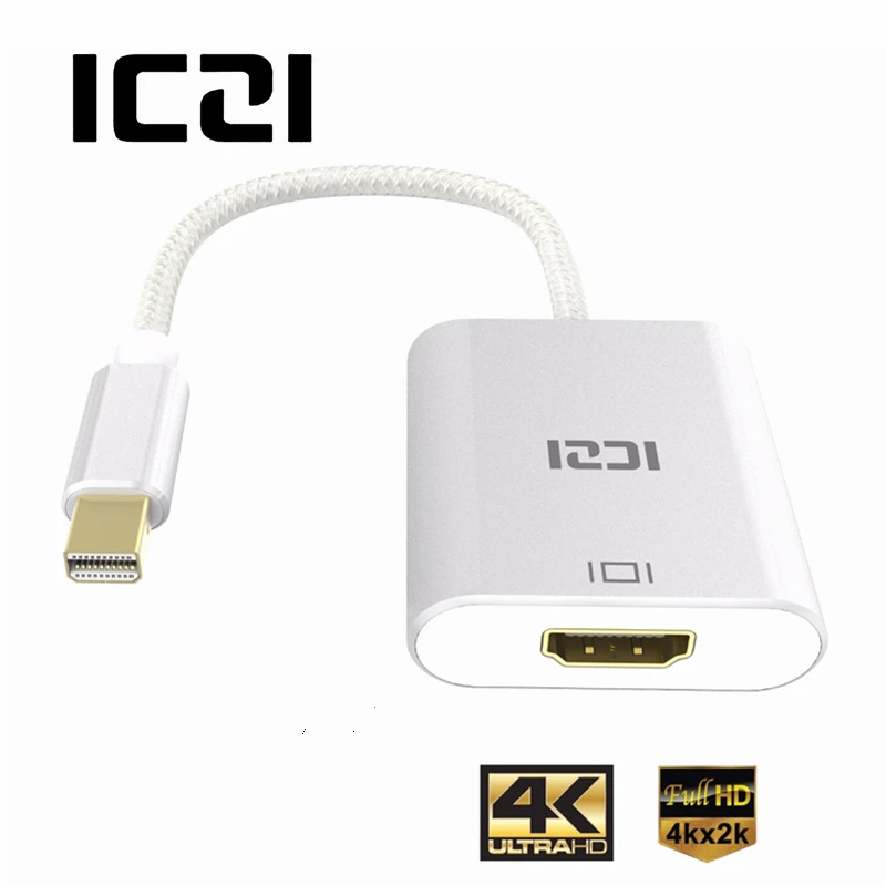 ICZI Mini DP to HDMI Adapter 4K Thunderbolt Mini Displayport 1.2 to HDMI 2.0 Converter for Macbook Surfacebook Silver ICZI Mini DP to HDMI Adapter 4K Thunderbolt Mini Displayport 1.2 to HDMI 2.0 Converter for Macbook Surfacebook Silver