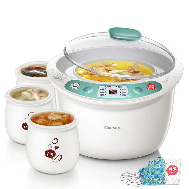 

Bear DDZ-125TB Electric Cooker Ceramics Stew Pot Waterproof Home Fully Automatic Soup Porridge Pot Insulation