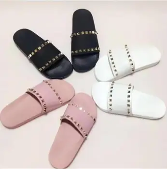 

2019 arrived 3 colors Flat with Casual Solid Shoes Women's Beach Casual Shoes Flat Heel Strap Slippers Roman Shoes H Slippers